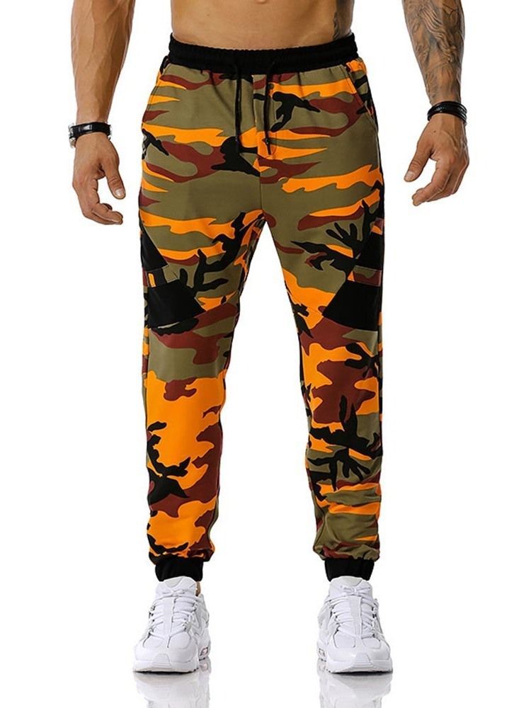 Pantalon Crayon Imprimé Camouflage Taille Moyenne Pantalon Décontracté Pour Hommes