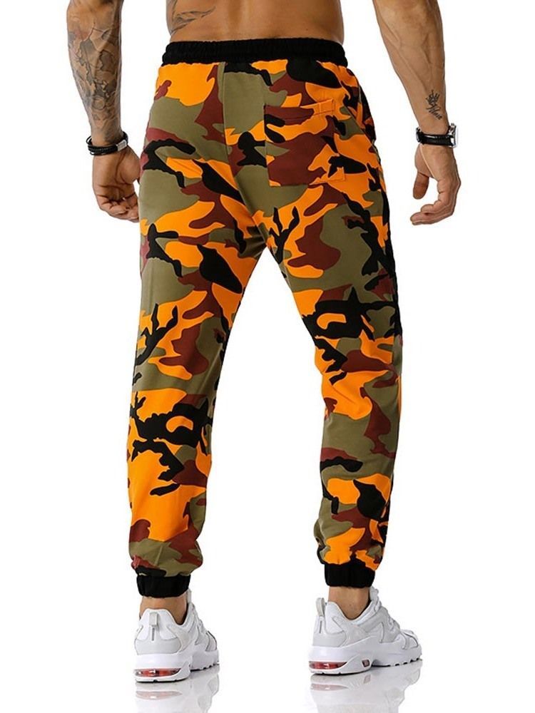 Pantalon Crayon Imprimé Camouflage Taille Moyenne Pantalon Décontracté Pour Hommes