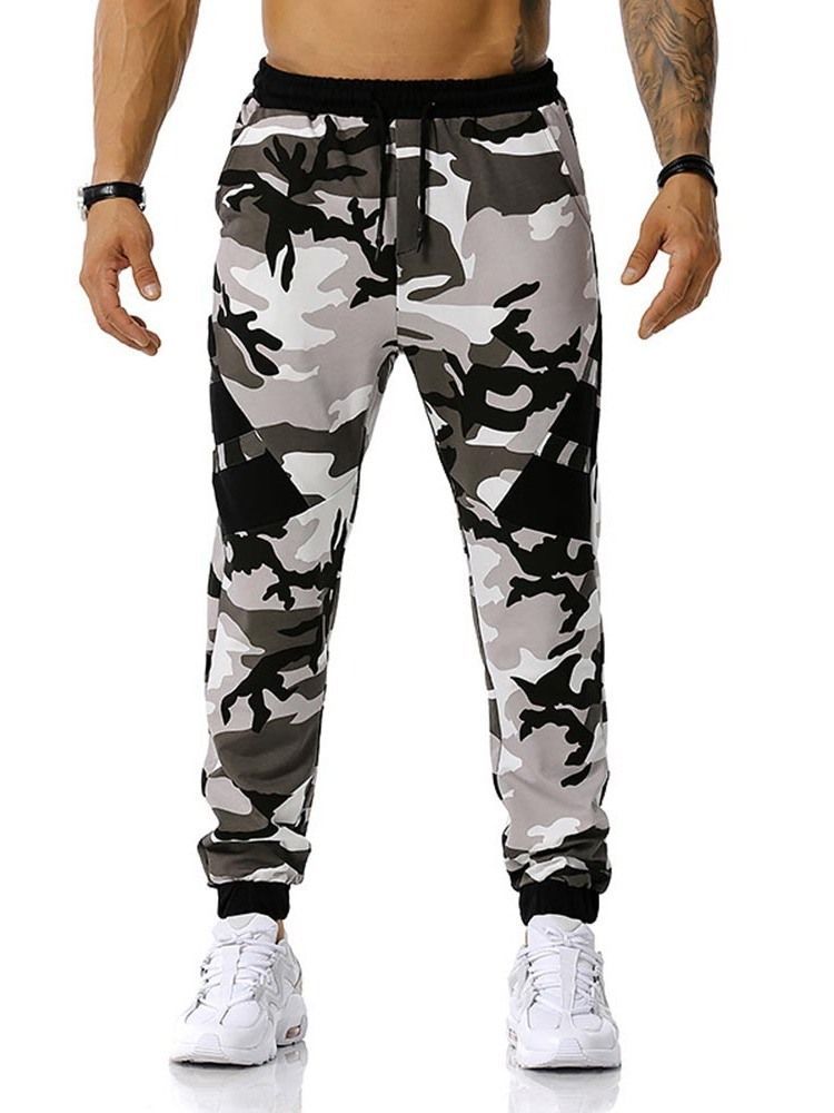 Pantalon Crayon Imprimé Camouflage Taille Moyenne Pantalon Décontracté Pour Hommes