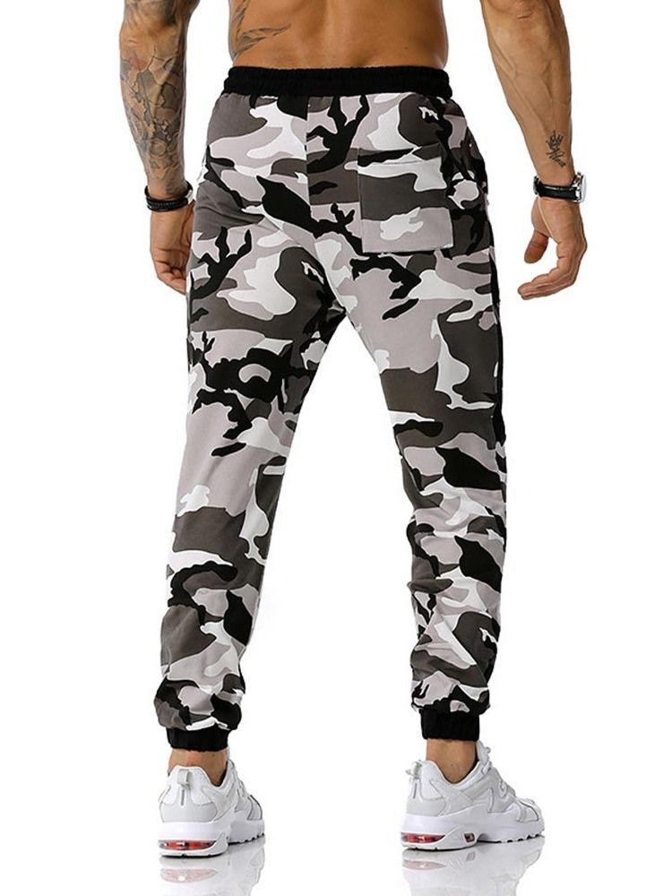 Pantalon Crayon Imprimé Camouflage Taille Moyenne Pantalon Décontracté Pour Hommes