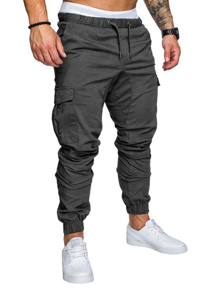 Pantalon Crayon À Lacets Pantalon Décontracté De Sport Pour Hommes