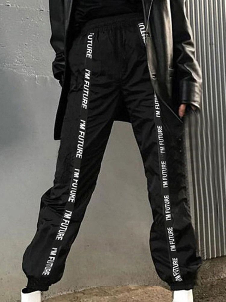 Pantalon Crayon Plissé En Lettres Lâches Pantalon Décontracté Pour Femmes À Taille Moyenne