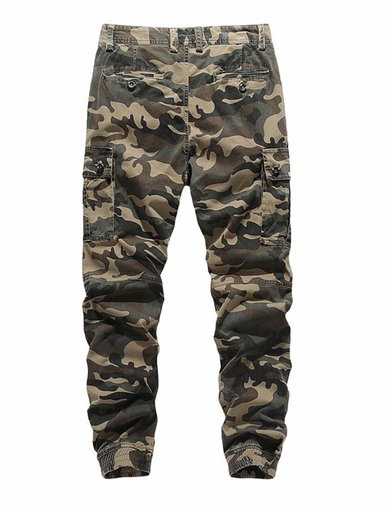 Pantalon Crayon Poche Camouflage Taille Moyenne Pantalon Européen Décontracté Pour Hommes