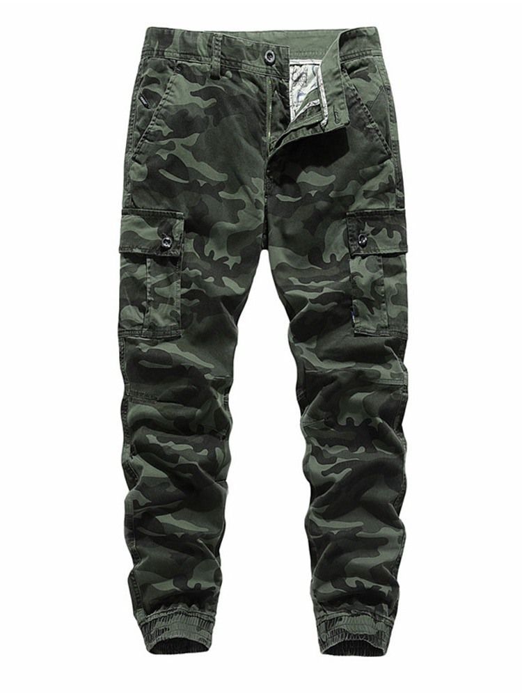 Pantalon Crayon Poche Camouflage Taille Moyenne Pantalon Européen Décontracté Pour Hommes