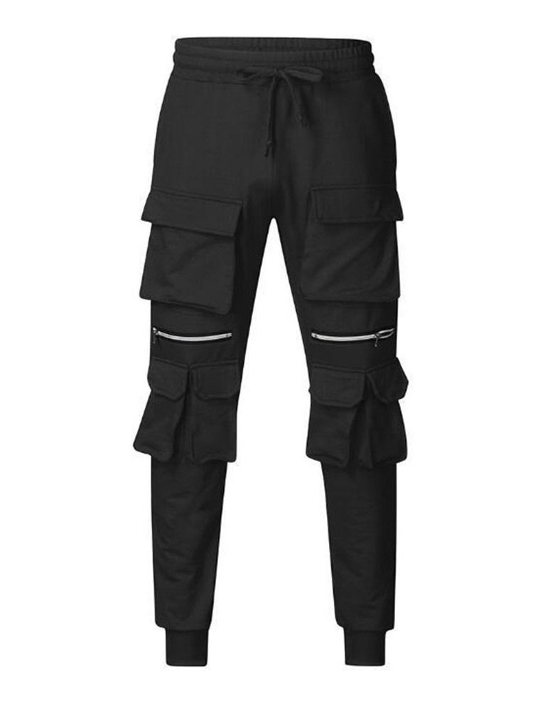 Pantalon Crayon Poche Plaine Hip Hop Pantalon Décontracté Pour Hommes