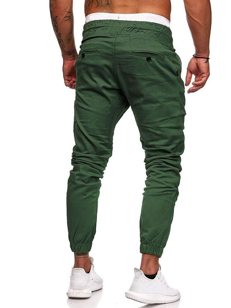 Pantalon Crayon Uni Plissé Pour Hommes Pantalon Décontracté Décontracté À Lacets