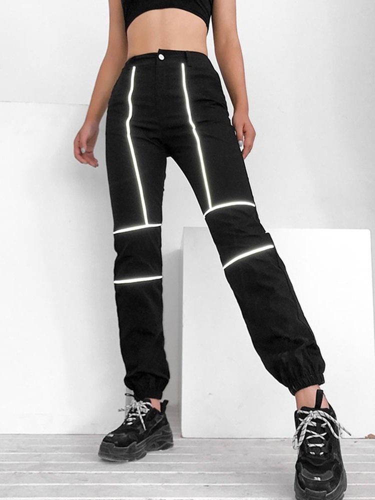 Pantalon Décontracté À Bouton Pour Femme