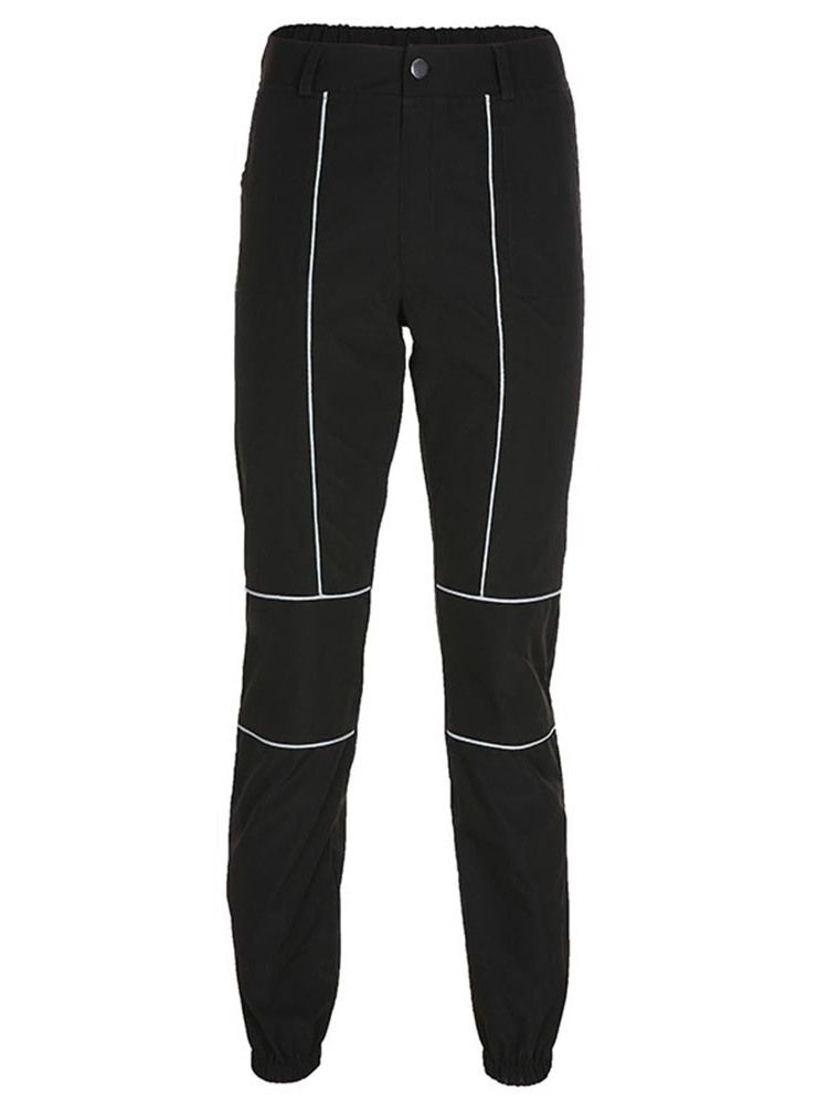 Pantalon Décontracté À Bouton Pour Femme