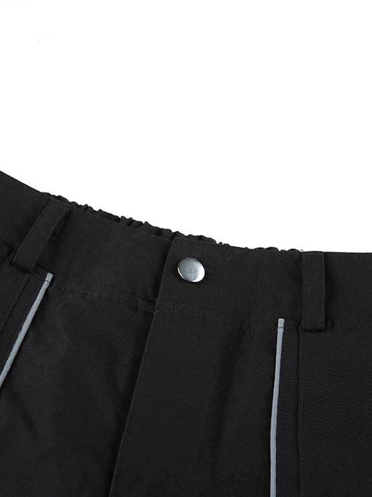 Pantalon Décontracté À Bouton Pour Femme