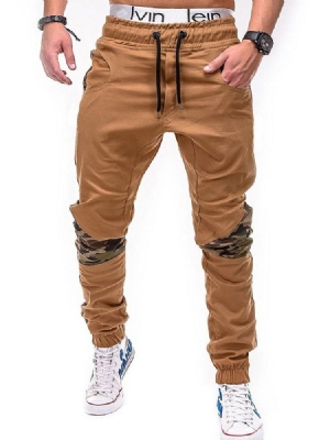 Pantalon Décontracté Droit Pour Hommes En Patchwork De Camouflage