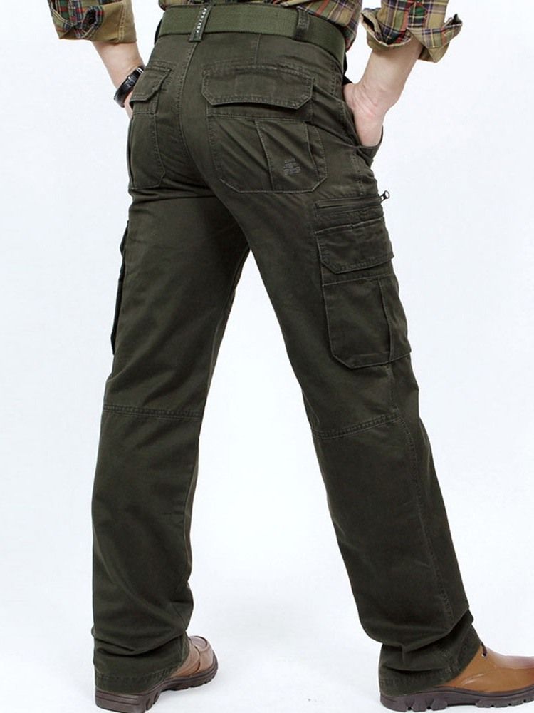 Pantalon Décontracté Européen À Fermeture Éclair Unie Pour Hommes