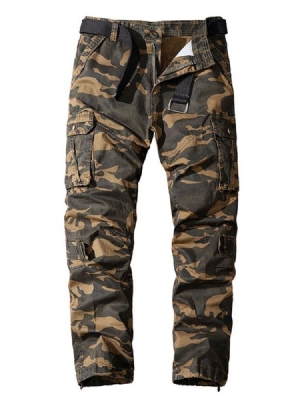 Pantalon Décontracté Européen Pour Hommes Avec Bouton Camouflage Et Poche Droite