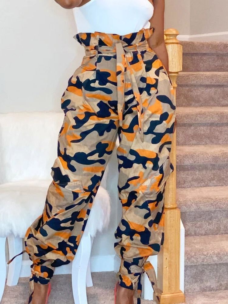 Pantalon Décontracté Pour Femmes À Taille Haute Et Camouflage Ample Pour Hommes