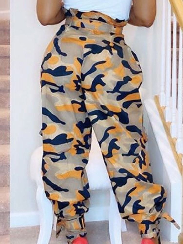 Pantalon Décontracté Pour Femmes À Taille Haute Et Camouflage Ample Pour Hommes