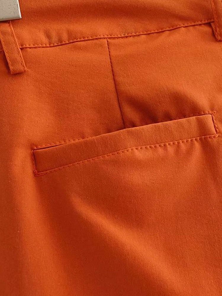 Pantalon Décontracté À Glissière Pleine Longueur Pour Femmes