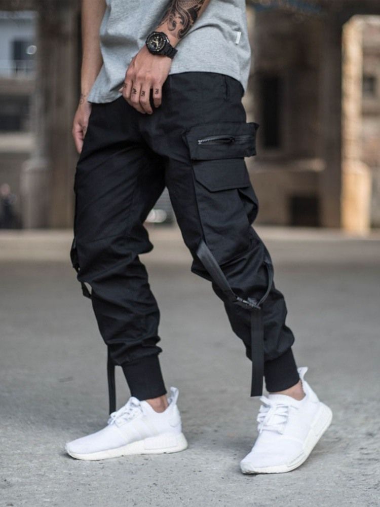 Pantalon Décontracté Pour Hommes Avec Bouton De Camouflage