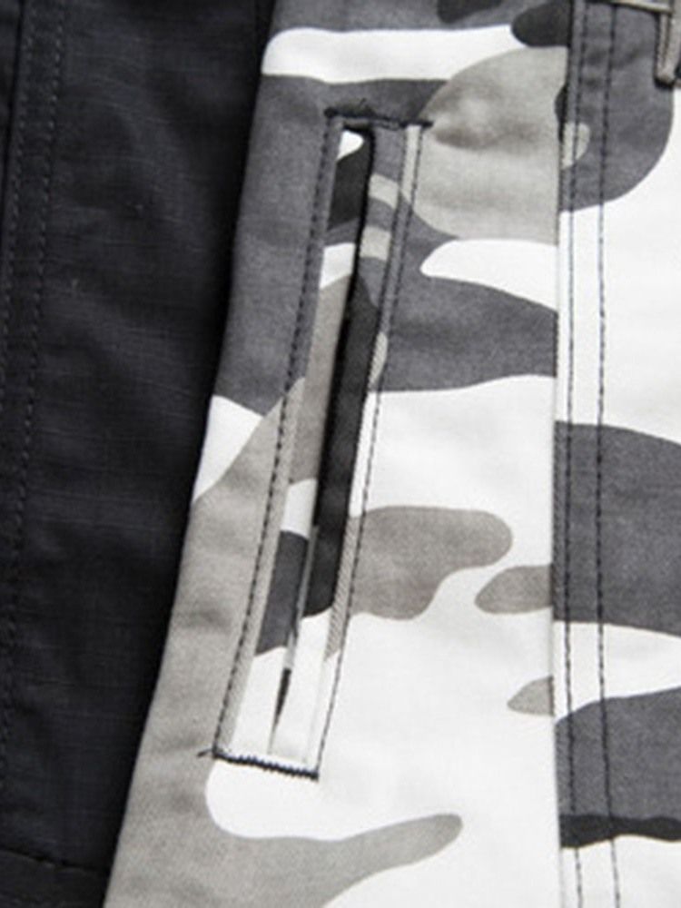 Pantalon Décontracté Pour Hommes Avec Bouton De Camouflage