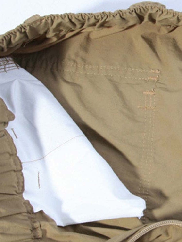 Pantalon Décontracté Pour Hommes Avec Fermeture Éclair Unie À Poche Mince