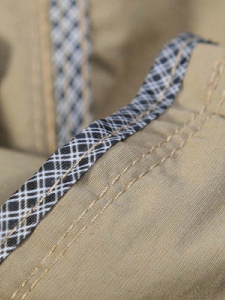 Pantalon Décontracté Pour Hommes Avec Fermeture Éclair Unie À Poche Mince