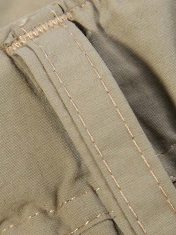 Pantalon Décontracté Pour Hommes Avec Fermeture Éclair Unie À Poche Mince