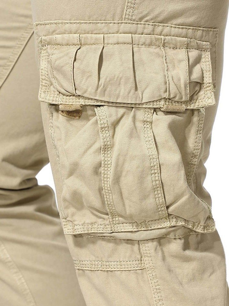 Pantalon Décontracté Pour Hommes Avec Fermeture À Glissière Unie