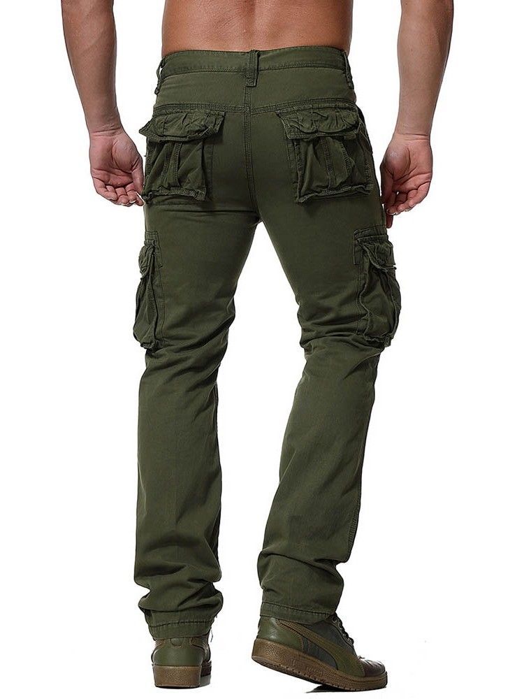 Pantalon Décontracté Pour Hommes Avec Fermeture À Glissière Unie