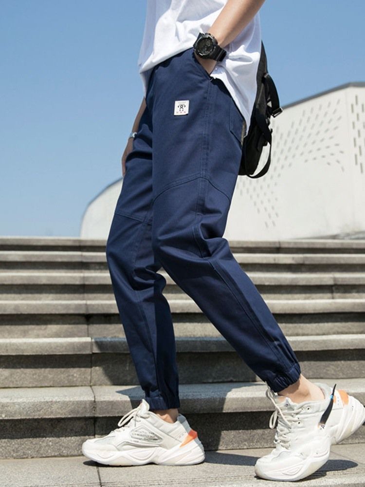 Pantalon Décontracté Pour Hommes Avec Poche À Crayons Et Élastiques Fins