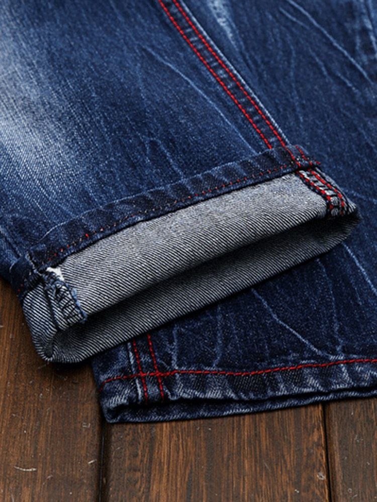 Pantalon Décontracté Pour Hommes Avec Trous En Denim