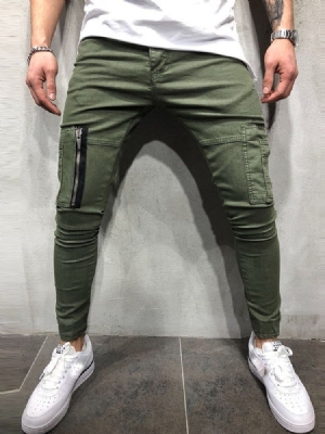 Pantalon Décontracté Pour Hommes Européens À Taille Moyenne Et À Glissière