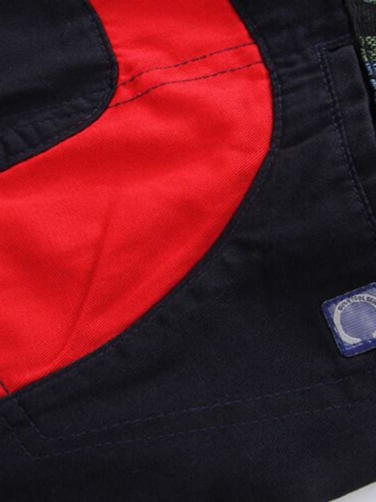 Pantalon Décontracté Pour Hommes Européens À Taille Moyenne Et À Patchwork Droit