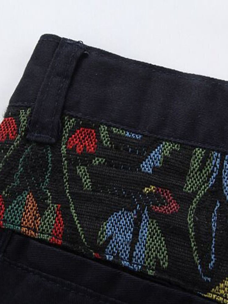 Pantalon Décontracté Pour Hommes Européens À Taille Moyenne Et À Patchwork Droit