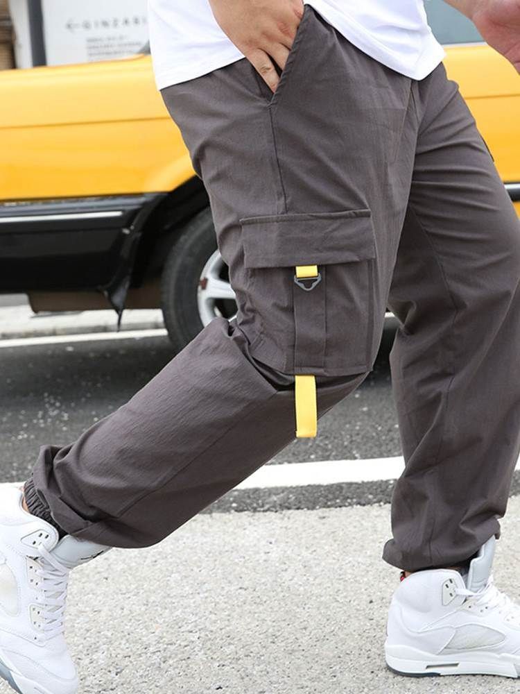 Pantalon Décontracté Pour Hommes Hip Hop Mince À Poche Droite