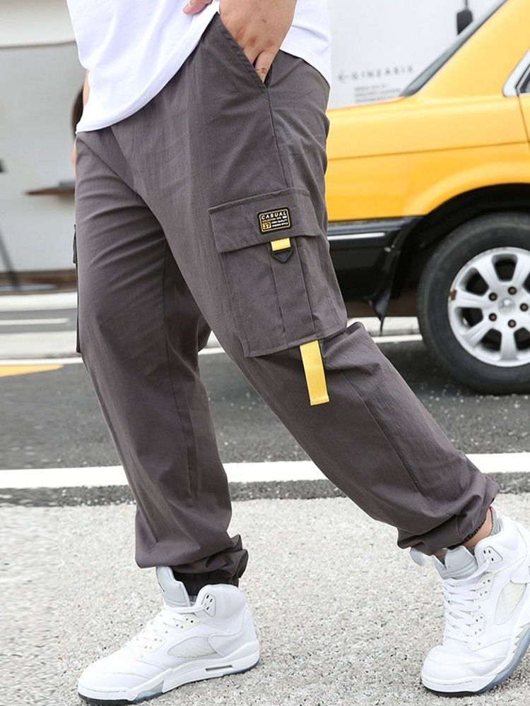 Pantalon Décontracté Pour Hommes Hip Hop Mince À Poche Droite