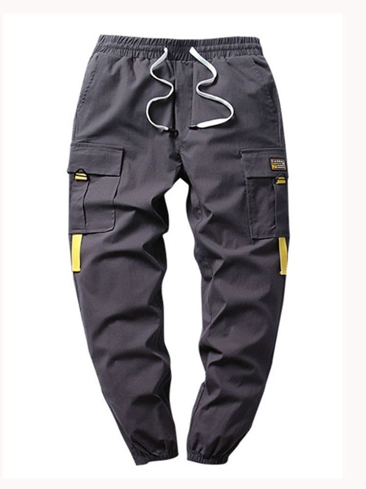 Pantalon Décontracté Pour Hommes Hip Hop Mince À Poche Droite