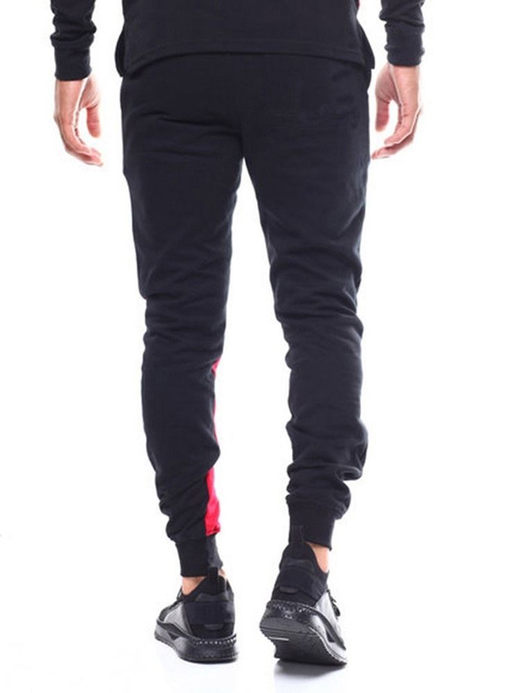 Pantalon Décontracté Pour Hommes À Lacets Avec Blocs De Couleurs Imprimés