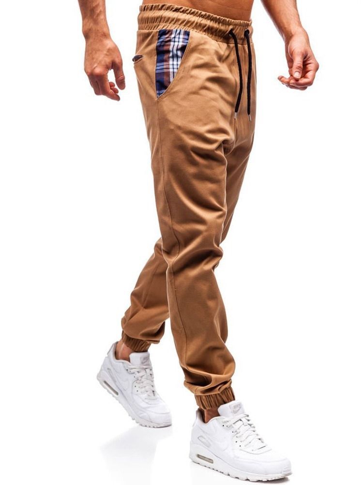 Pantalon Décontracté Pour Hommes À Lacets Dégradés Et Sarouel Plissé