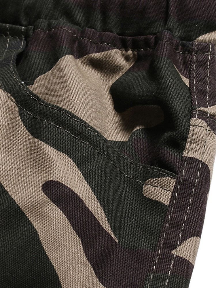 Pantalon Décontracté Pour Hommes À Lacets Et Camouflage