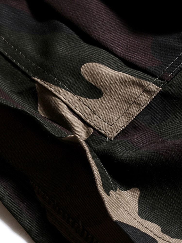 Pantalon Décontracté Pour Hommes À Lacets Et Camouflage