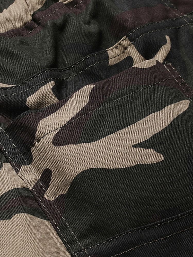 Pantalon Décontracté Pour Hommes À Lacets Et Camouflage