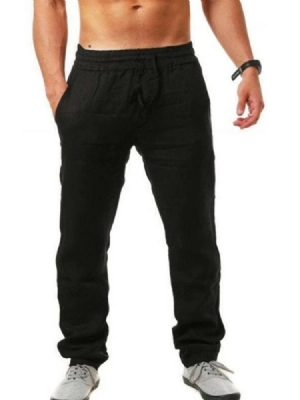 Pantalon Décontracté Pour Hommes À Lacets Et À Taille Moyenne