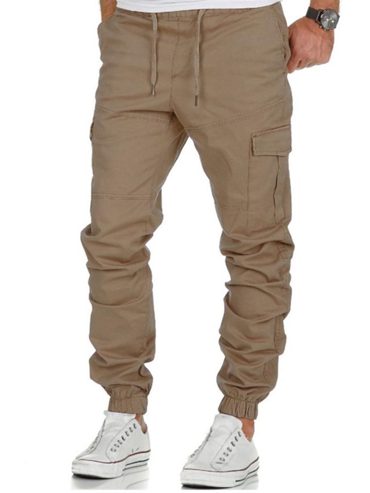 Pantalon Décontracté Pour Hommes À Lacets Minces