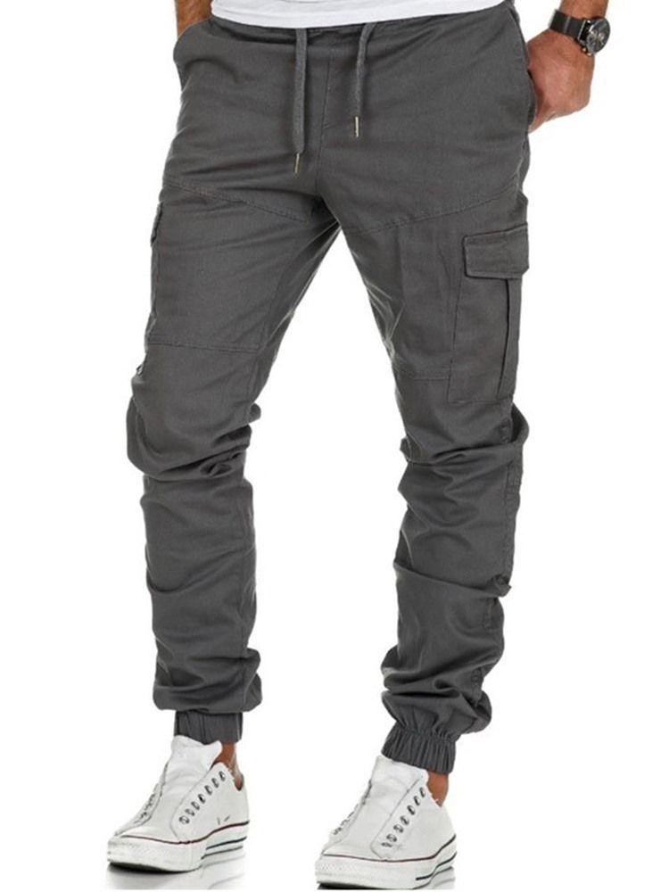 Pantalon Décontracté Pour Hommes À Lacets Minces