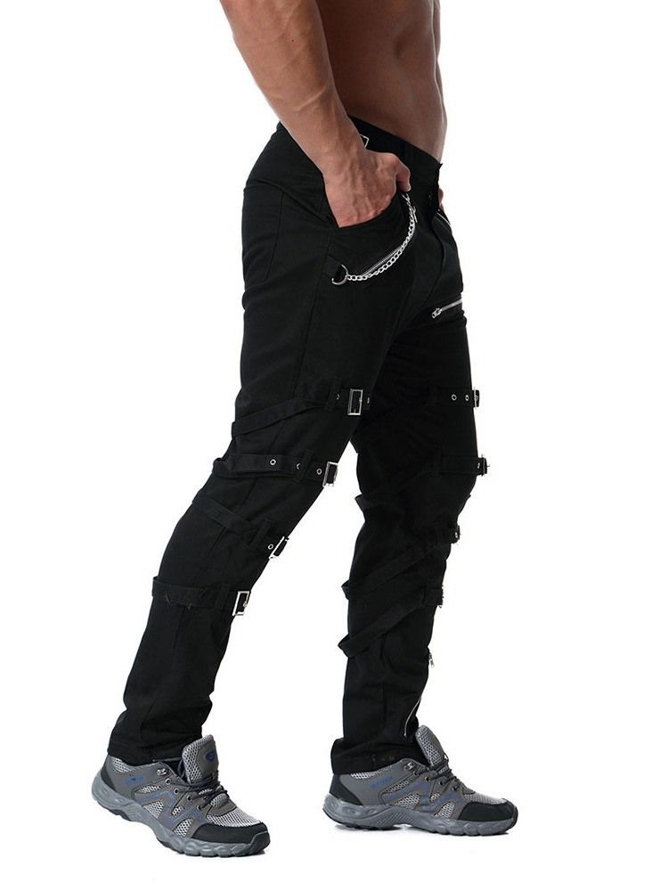 Pantalon Décontracté Pour Hommes À Lacets À Taille Moyenne