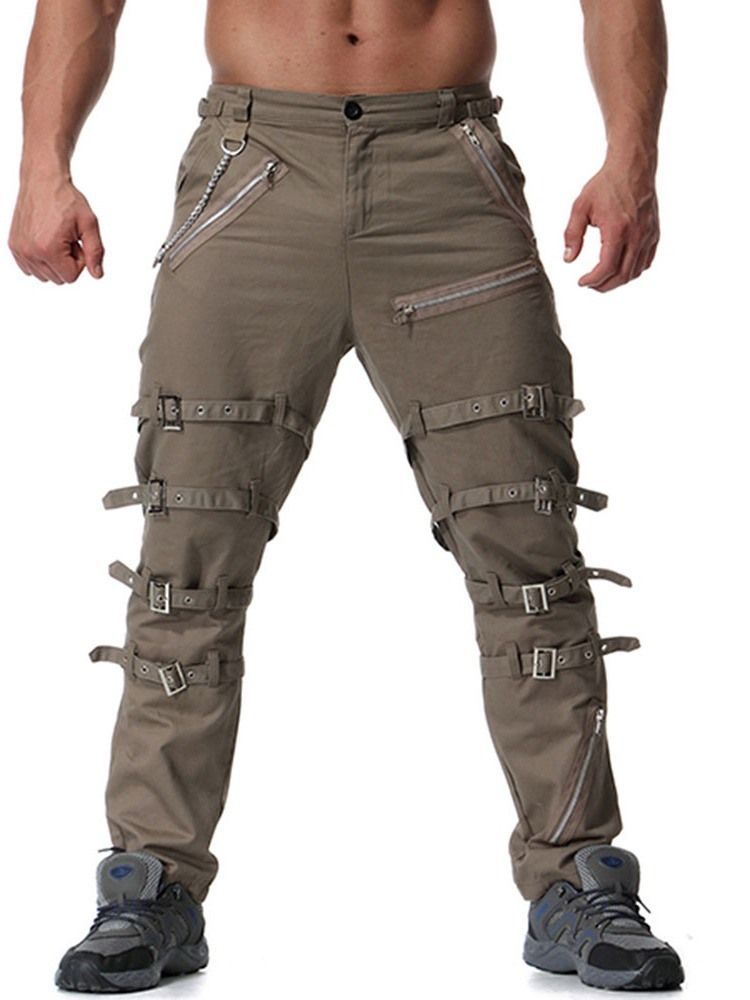 Pantalon Décontracté Pour Hommes À Lacets À Taille Moyenne