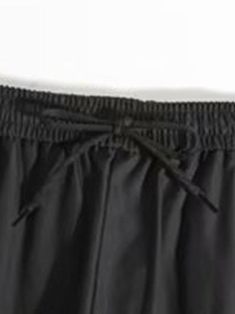 Pantalon Décontracté Pour Hommes À Lacets À Taille Moyenne Et À Poche Unie