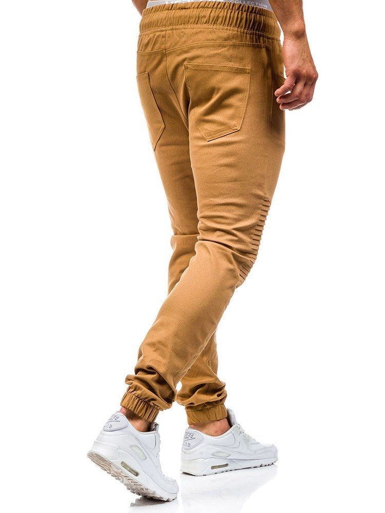 Pantalon Décontracté Pour Hommes En Micro-élastique À Lacets