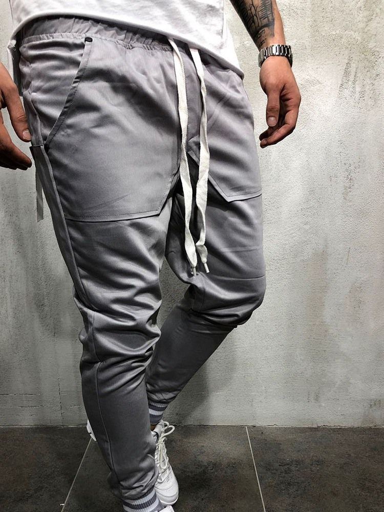 Pantalon Décontracté Pour Hommes En Patchwork De Blocs De Couleurs De Style Européen