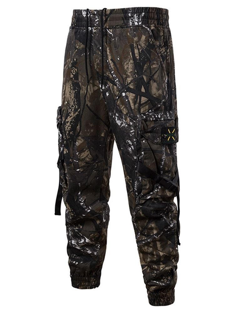 Pantalon Décontracté Pour Hommes À Poche Mince Camouflage Quatre Saisons