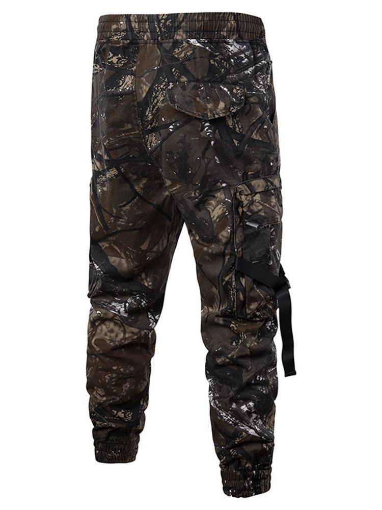 Pantalon Décontracté Pour Hommes À Poche Mince Camouflage Quatre Saisons