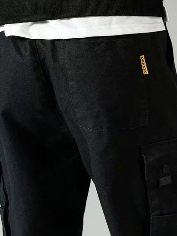 Pantalon Décontracté Pour Hommes De Style À Lacets À Taille Moyenne Et À Poche